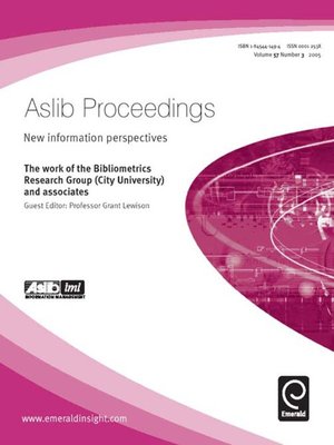 cover image of Aslib Proceedings: New Information Perspectives, Volume 57, Issue 3
